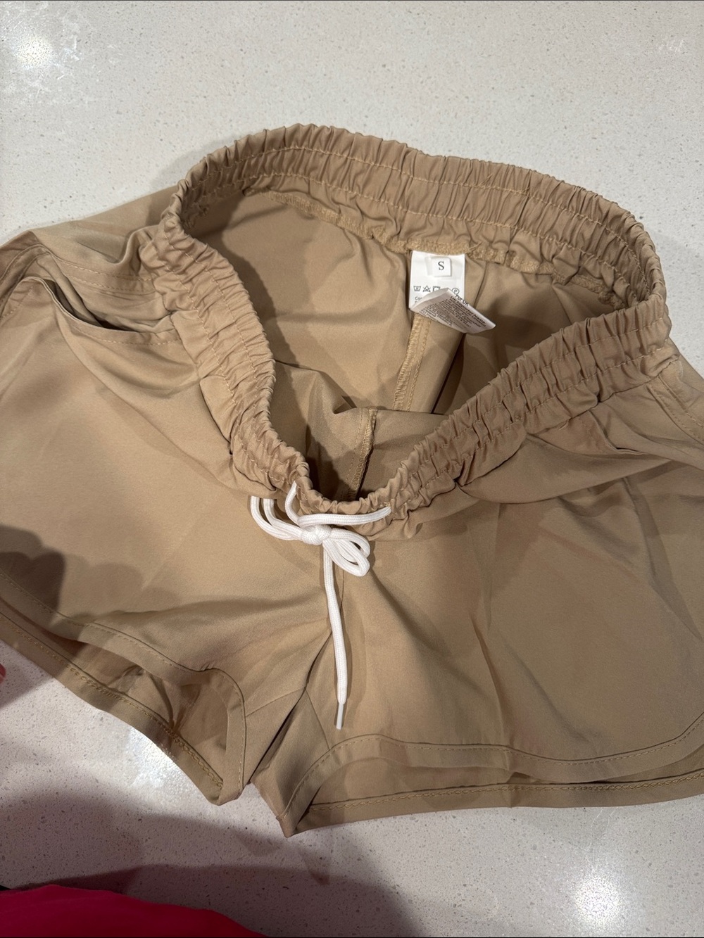 Everyday Drawstring Lounge Shorts - Tan - Picture 3 of 4